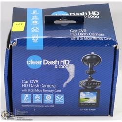 CLEAR DASH HD DASHCAM WIDE ANGLE 8 GB CARD
