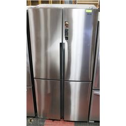 HAIER 4 DOOR REFRIGERATOR,STAINLESS STEEL 33"