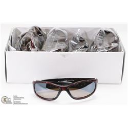 CASE OF DESIGNER SUNGLASSES, RED & BLACK FRAMES &
