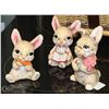 Image 1 : GROUP OF 3 MADE IN KOREA VINTAGE BUNNY ORNAMENTS