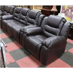 NEW CARL BROWN LEATHERETTE RECLINING 81" SOFA WITH