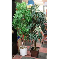 2 ARTIFICIAL TREES, APPROX 6' TALL EACH