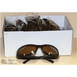 CASE OF DESIGNER SUNGLASSES, DARK BROWN FRAMES &