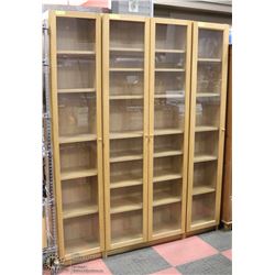 3PC GLASS DOOR SHELVING UNITS