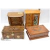 Image 1 : 4 WOOD JEWELLERY BOXES.