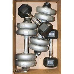 2 SETS OF OF WEIGHTS - 10LB & 2LB