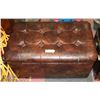 Image 1 : BROWN LEATHERETTE SQUARE STORAGE TRUNK