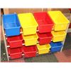 Image 1 : 12 PLASTIC STORAGE BINS WITH SHELF