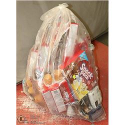 BAG OF ASSORTED PUDDING, COFFEE AND MORE