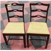 Image 1 : PAIR OF LADDERBACK CHAIRS WITH GOLD SEATS