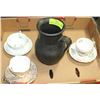 Image 1 : LOT OF ASSORTED TEA CUPS & SAUCERS, POTTERY