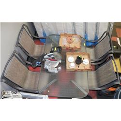 BROWN PATIO TABLE SET WITH 4 CHAIRS