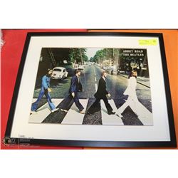 ABBEY ROAD FRAMED BEATLES PICTURE 21"X17"