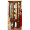 Image 1 : OCTAGON SHAPE WOOD AND GLASS CURIO CABINET