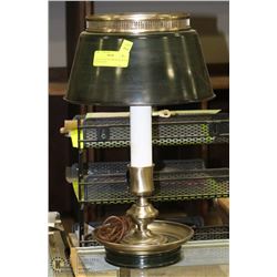 VINTAGE BEACH LAMP WITH BLACK SILVER SHADE