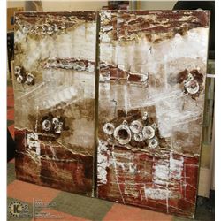 SET OF 2 ABSTRACT SHOWHOME ART PIECES - SOME EDGE