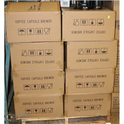 1.5 PALLETS CAPSULE COFFEE BREWERS AND TRAYS