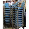 Image 1 : SET OF 82 BLUE FABRIC STACKABLE CHAIRS