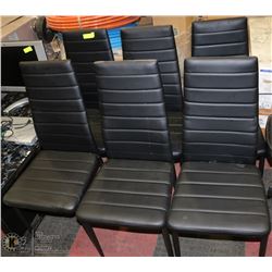 LOT OF 6 BLACK LEATHERETTE CHAIRS