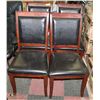 Image 1 : LOT OF 4 WOOD & LEATHERETTE CHAIRS