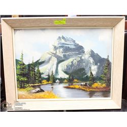 1964 MOUNTAIN SCENE OIL ON CANVAS 28"X22.5" SIGNED