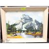 Image 1 : 1964 MOUNTAIN SCENE OIL ON CANVAS 28"X22.5" SIGNED