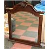 Image 1 : ORNATE 36X45 WOOD FRAMED MIRROR - BROWN