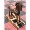 Image 3 : WOOD CARVED ROCKING 3' HORSE
