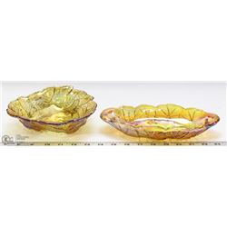 2PC CARNIVAL GLASS SERVEWARE