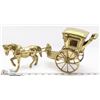 Image 1 : VINTAGE SOLID BRASS HORSE AND CARRIAGE
