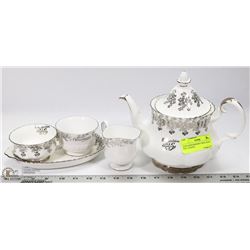 25TH ANNIVERSARY CHINA TEA SET INCL TEAPOT