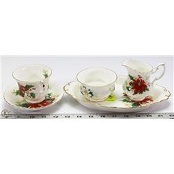 5PC POINTSETTIA ROYAL ALBERT CHINA DISH SET