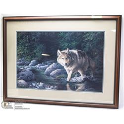 FRAMED SIGNED LIMITED EDITION OF WOLF W/ COA