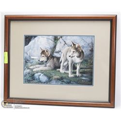 FRAMED SIGNED LIMITED EDITION OF WOLF CUBS