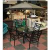 Image 1 : PATIO TABLE WITH UMBRELLA AND 4 CHAIRS