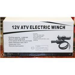 NEW 12 VOLT ATV ELECTRIC WINCH 2000LB