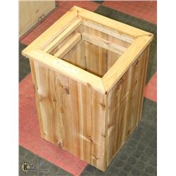 CEDAR WOOD PLANTER 13"X12"X18"H