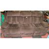 Image 1 : PREVIOUSLY ENJOYED BROWN FABRIC DOUBLE RECLINER