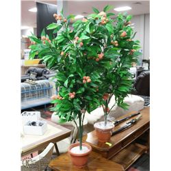 2 ARTIFICIAL FRUIT TREES, APPROX 4' TALL EACH