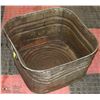 Image 1 : ANTIQUE METAL TUB WITH SIDE HANDLES.