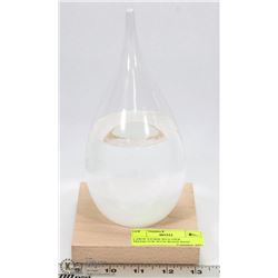 LARGE STORM WEATHER PREDICTOR WITH WOOD BASE