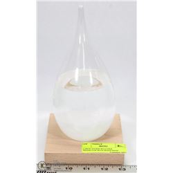 LARGE STORM WEATHER PREDICTOR WITH WOOD BASE