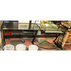 2PCS. METAL AND GLASS OFFICE DESK. CAN MAKE AN