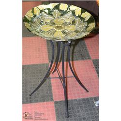 STAIN GLASS BIRD BATH