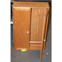 WALL HANGING OAK CABINET WITH ONE SHELF 6"X18"X27"