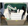 Image 1 : LARGE STORAGE BIN WITH ASSORTMENT OF HOUSEHOLD