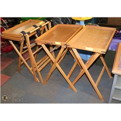 LOT OF 4 OAK TV TABLES