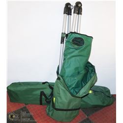 2 PORTABLE FOLDAWAY HAMMOCKS WITH STAND &