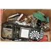 Image 1 : BOX OF VINTAGE PHONES & LAMPS.