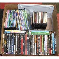 LARGE BOX W/31 FAMILY DVD MOVIES &
